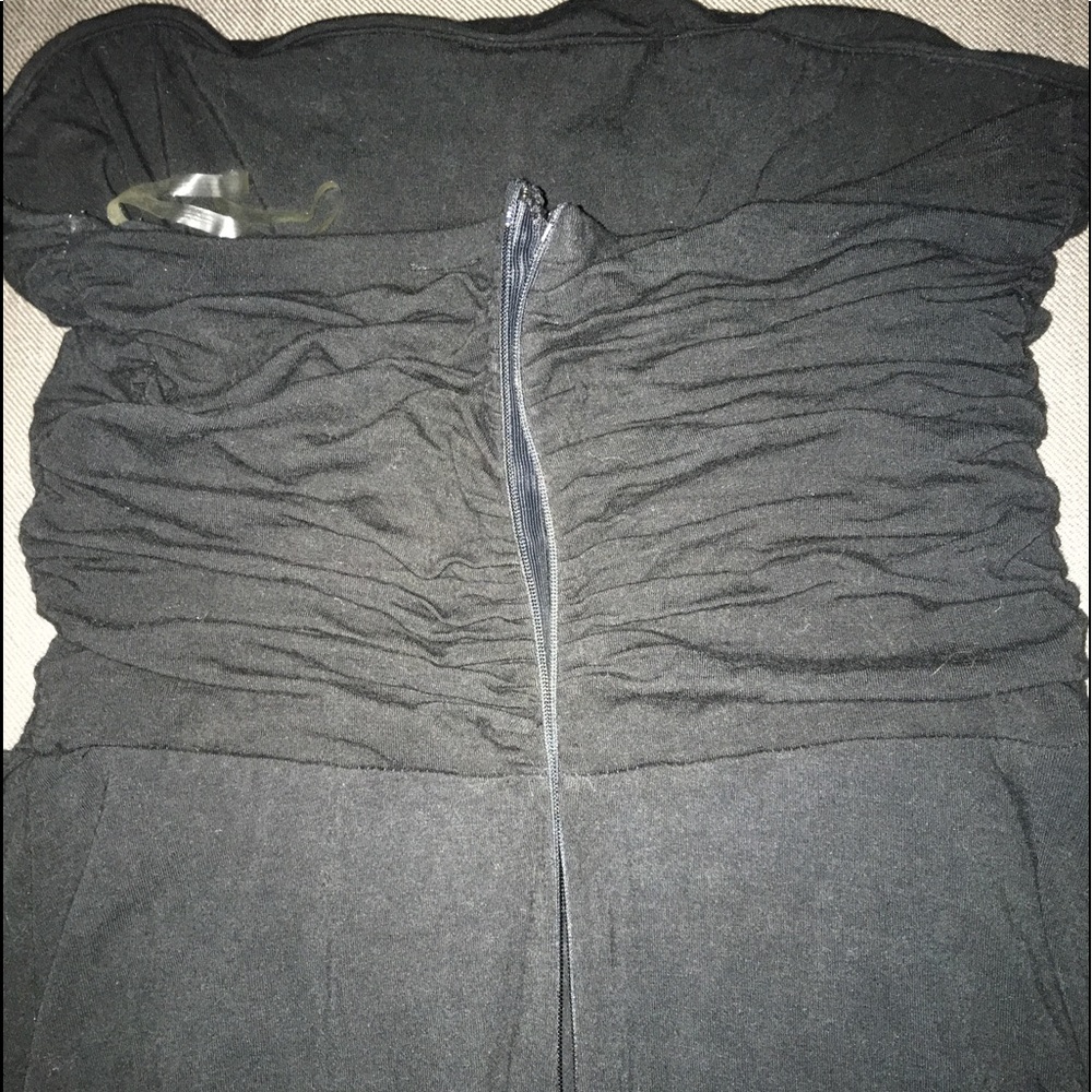 Black stretchy strapless midi dress - Picture 3 of 8